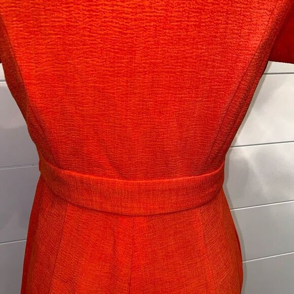 Taylor Women's Zip-Front Belted Wide-Leg Orange Jumpsuit Size 2 - Picture 7 of 11